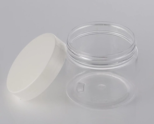 clear plastic jars with lids in white smooth 4 oz 8 oz 16 oz