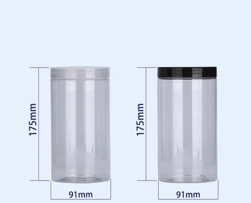 tall plastic jars with screw on lids