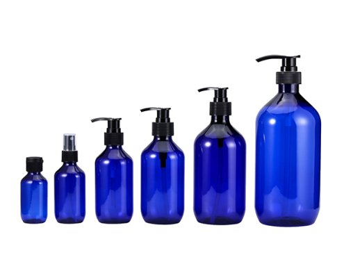 shampoo and conditioner blue bottle