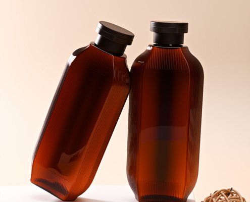 300ml amber body wash lotion shampoo bottle